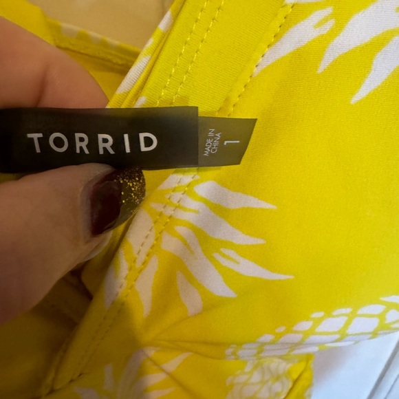 Practically New Torrid yellow pineapple wireless swim dress - Picture 10 of 10